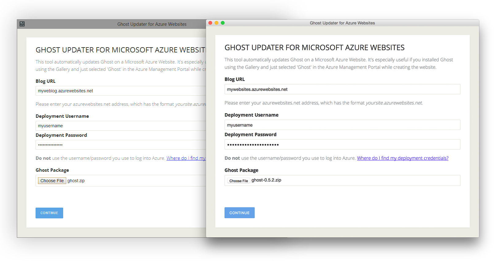 Ghost Updater for Azure